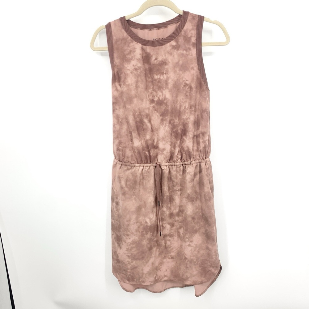 Athleta Women Size Small Dress Tank Mini Mauve Pink Printed Quick Dry Stretch